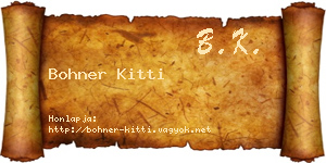 Bohner Kitti névjegykártya