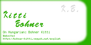 kitti bohner business card